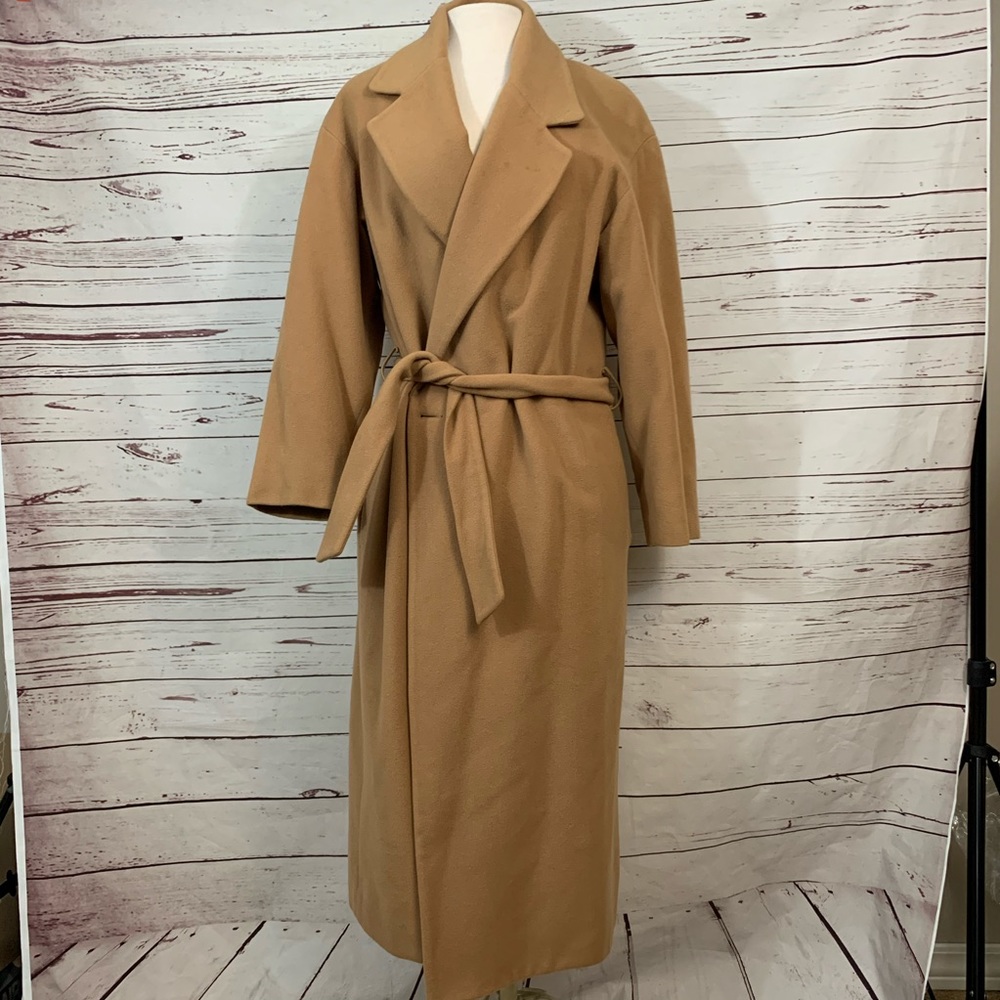 Vintage J. Crew wool cashmere belted pea coat s